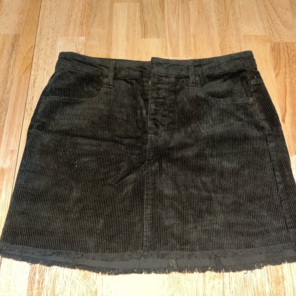 Dark Greenish/Black Corduroy high waisted mini skirt